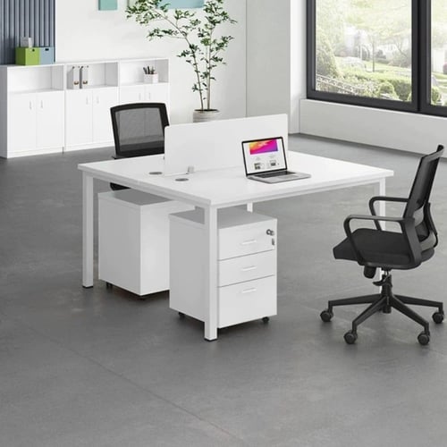 طقم 2 مكاتب أبيض مقاس 120 سم