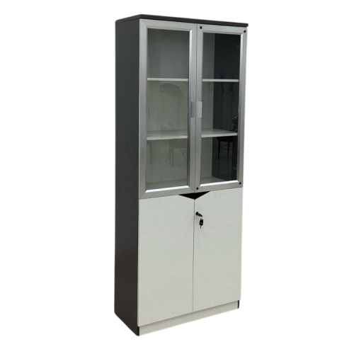 دولاب مكتبي بابين لون أبيض