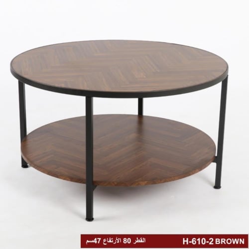 طقم طاولات خشبي غامق