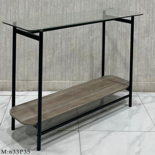 كونسول زجاج وخشب عدة ألوان