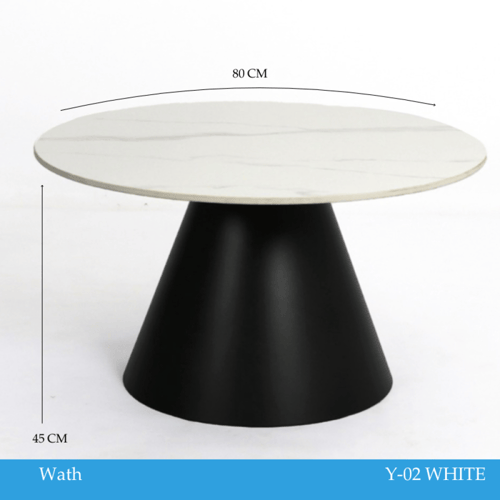 طاولة دائرية من حجر بورسلان 80 سم
