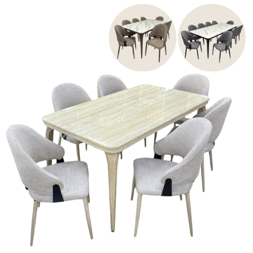 طقم طاولة طعام رخام 6 كراسي عدة الوان