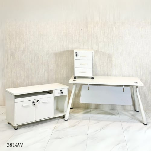 طقم مكتب عمل ميلامين بأرجل حديد 140و160و180 سم عدة...