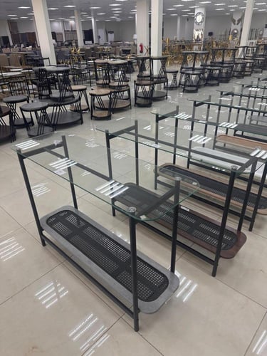 مدخل راتان وزجاج عدة ألوان