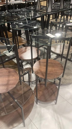 طقم طاولات خشب وزجاج عدة ألوان