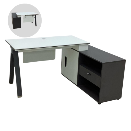 مكتب مع سكرتاريه ابيض 120و140سم