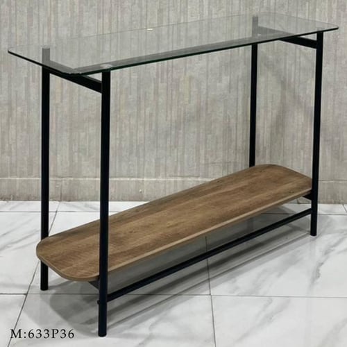 كونسول زجاج وخشب عدة ألوان