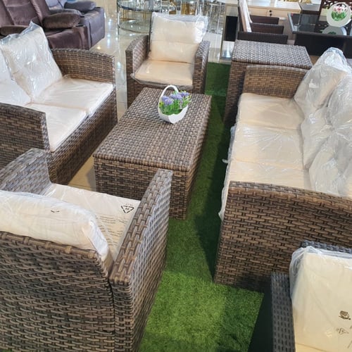 طقم خيزران 7 أشخاص و2 صندوق