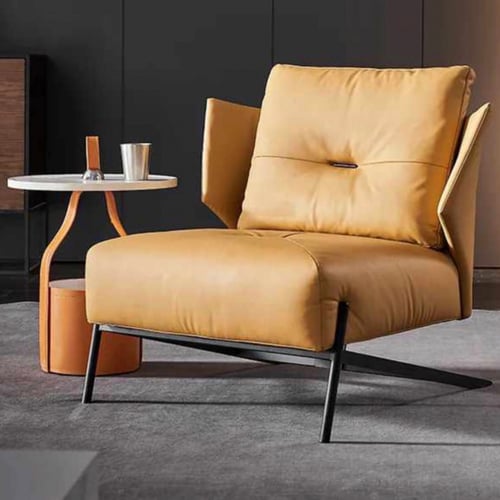 طقم 2 كرسي جلد لون كوفي