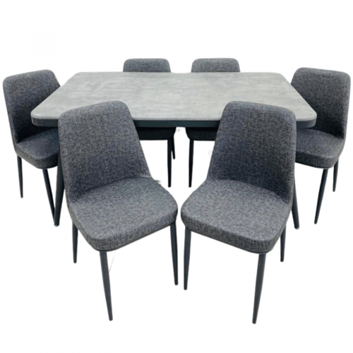 طقم طاولة طعام 4-6-8 كراسي لون رمادي