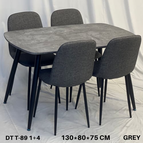 طقم طاولة طعام 4و6 كراسي رمادي