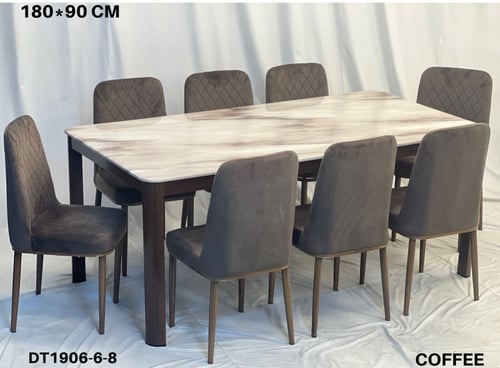 طقم طاولة طعام رخام 4و6و8 كراسي كوفي