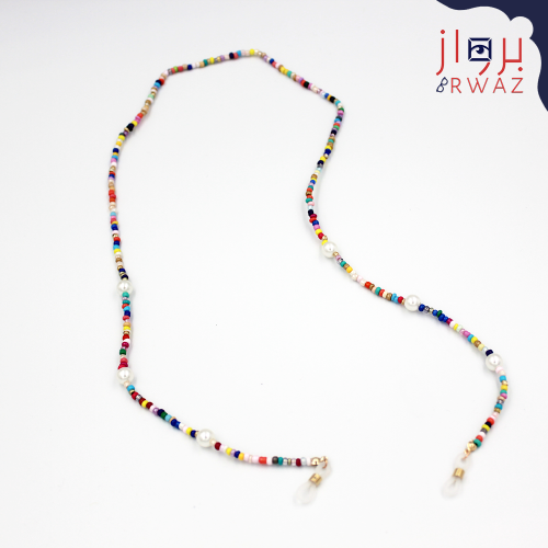 سلسلة بلاستيك ملونة مزينة باللؤلؤ