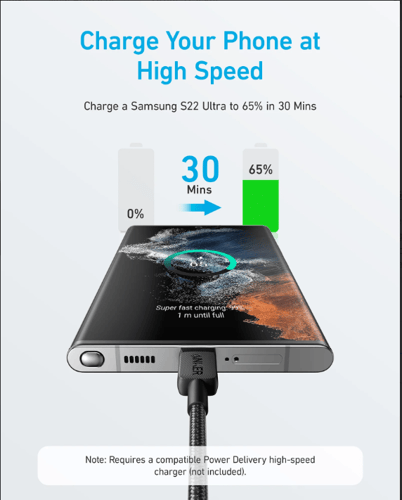 سلك تايب سي الى تايب سي من انكر بطول 0.9 متر