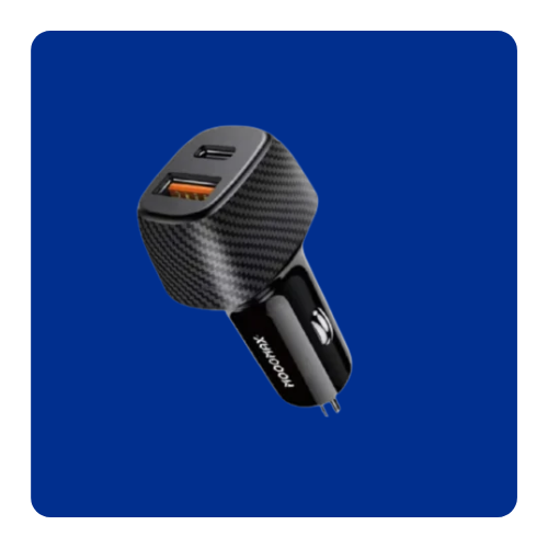 Car charger with 48W power, with Type-C (Type-C) PD port supporting fast charging and USB port with Qualcomm QC3.0 technology for...