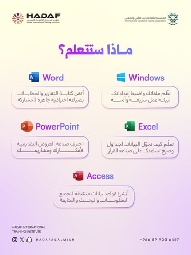 دورة الحاسب الآلي في الأعمال المكتبية