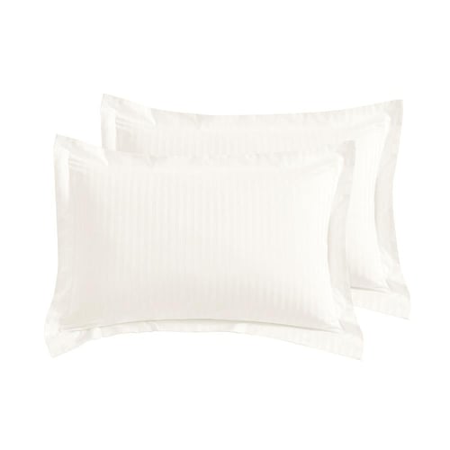 طقم مفرش أوف وايت فندقي قطن 250 غرزة