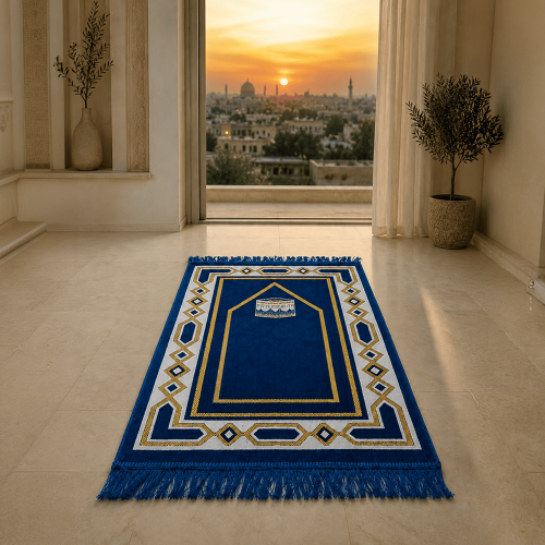 سجادة صلاة بتصميم زخارف إسلامية