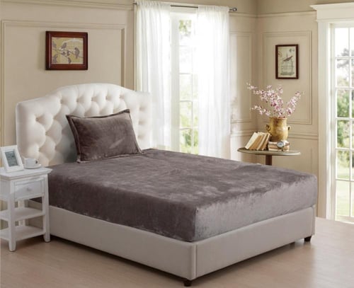 طقم شراشف مخمل نفر ونص 2 قطعة