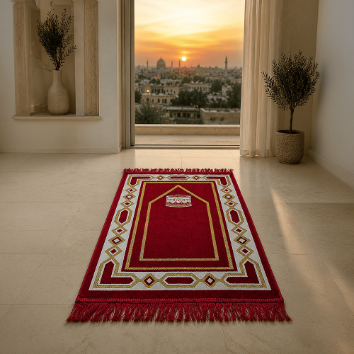 سجادة صلاة بتصميم زخارف إسلامية