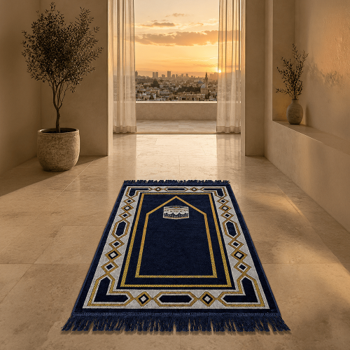 سجادة صلاة بتصميم زخارف إسلامية