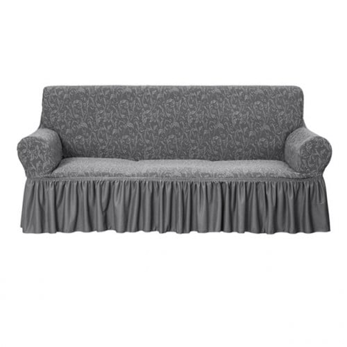 تلبيسة كنب ثلاثي لـ 3 اشخاص رمادي غامق جاكار