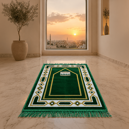 سجادة صلاة بتصميم زخارف إسلامية