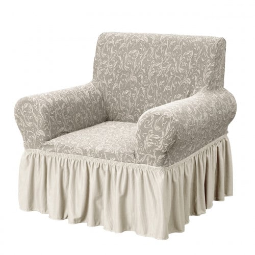 تلبيسة كنب مقعد واحد كريمي جاكار