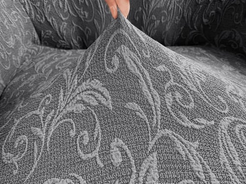 تلبيسة كنب ثلاثي لـ 3 اشخاص رمادي غامق جاكار