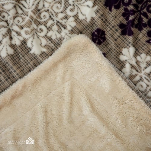 بطانية TAMILON وجهين مخمل وفرو مع نقشة