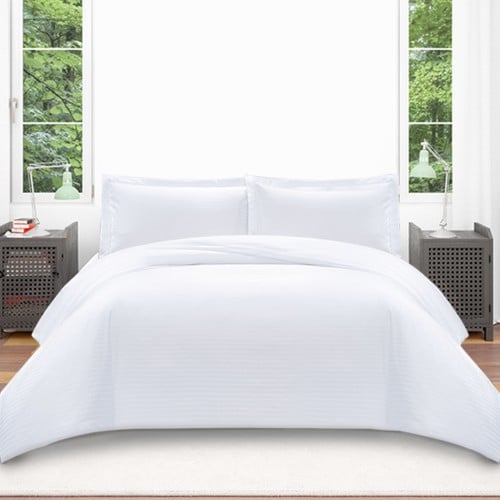 طقم مفرش أبيض هوتيل مزدوج