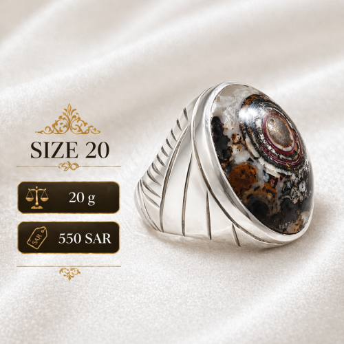 خاتم فضة صياغة يدوية عيار 925