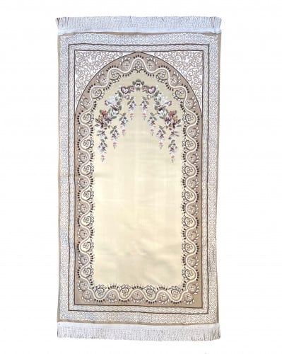سجادة حرير محراب مُورد بيج
