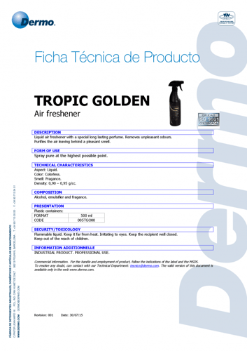 كرتون المعطر الذهبي معطر جو 500مل