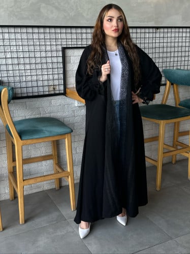 عباية مفتوحه بقصة اكمام مختلفه