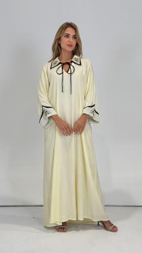 ثوب لينن بيور تطريز