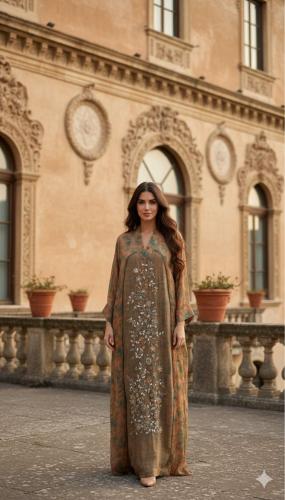 جلابية بتطريز يدوي