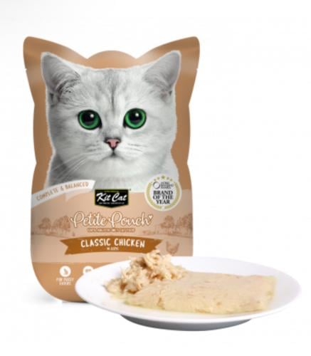 Kitcat Petite Pouch Complete Food- Classic Chicken...