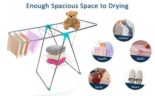 لينكس رف تجفيف ملابس قابل للطي، اسود 60×100 سم | L...