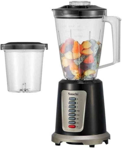 خلاط مع مطحنة 2 في 1 مع وعاء غير قابل للكسر، أسود