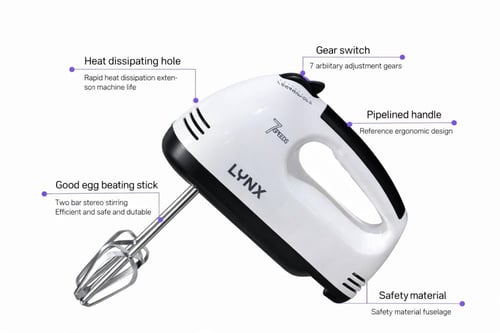 خلاط يدوي وخفاق بيض لينكس - 150 واط