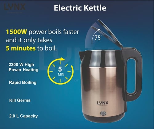 غلاية لينكس الكهربائية 2 لتر – سرعة، أمان، وتصميم...