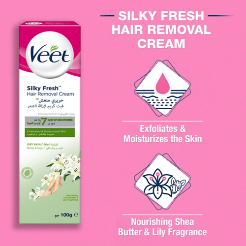 فيت كريم مزيل شعر للبشرة الجافة بزهور السوسن 100 م...