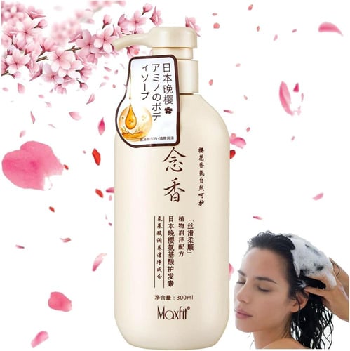 ساكورا شامبو الياباني لنمو الشعر ومنع التساقط والق...