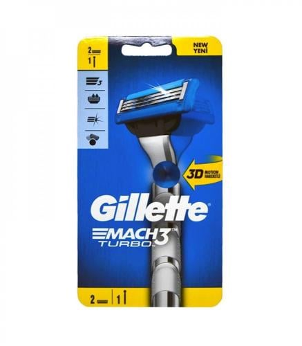 جيليت ماكينة حلاقة ماك 3 تيربو +2 شفرة