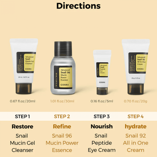 كوزركس طقم الحلزون 4 خطوات للبشرة الجافة والتصبغات