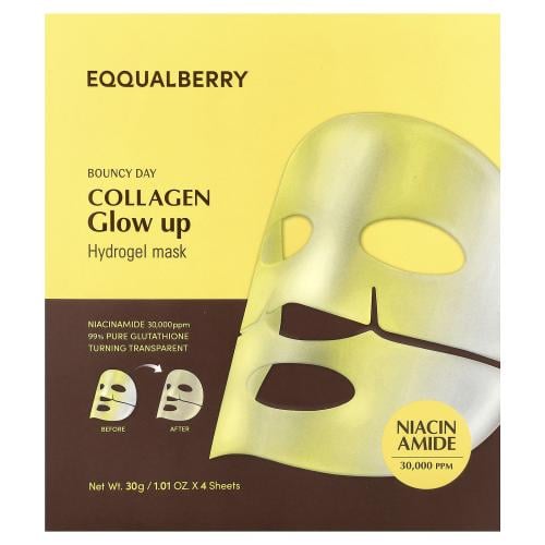 Equal Berry Mask Hydrogel Collagen Glow Up Niacina...