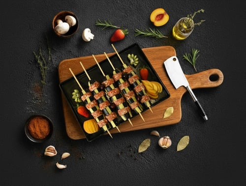 كباب غنم نعيمي بالباذنجان