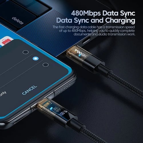 Toocki USB Type C to Type C Cable 100W Car Charger...