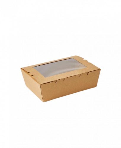 صناديق غداء بنافذة - بني 25 اونص